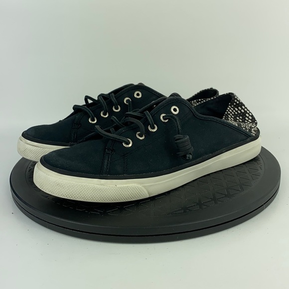 Sperry Top-Sider Seacoast Isle Black Canvas Comfort Shoes Women's Size 9 - Picture 1 of 11